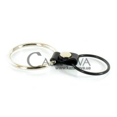 Основное фото Эрекционное кольцо с утяжкой на мошонку Scappa CR-6 чёрное с серебром