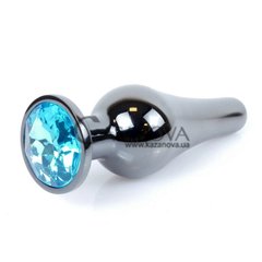 Основное фото Анальная пробка Jewellery Dark Silver Light Blue Crystal серебристая 9,5 см