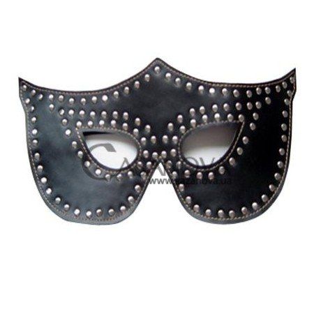 Основное фото Кожаная маска на глаза с заклёпками чёрная