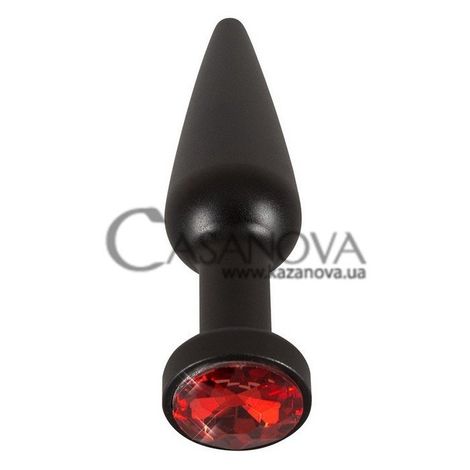 Основное фото Анальная пробка с кристаллом Butt Jewelry Gem чёрная с красным 11,5 см