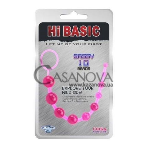 Основне фото Анальний ланцюжок Hi Basic Sassy 10 Beads рожевий 26,3 см