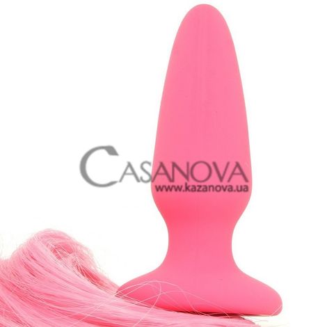 Основное фото Анальная пробка с хвостиком Unicorn Tails Pastel розовая 10 см