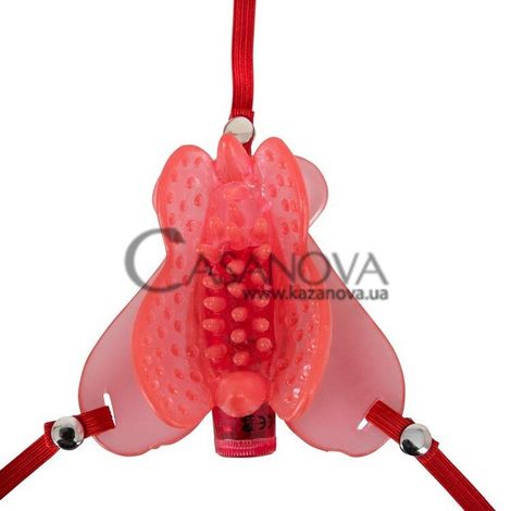 Основное фото Клиторальный стимулятор Tickling Butterfly Strap On красный