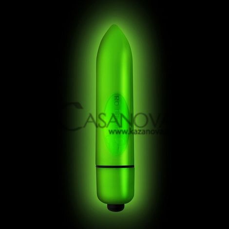 Основное фото Вибропуля Rocks-Off Neon Halo зелёная 8 см
