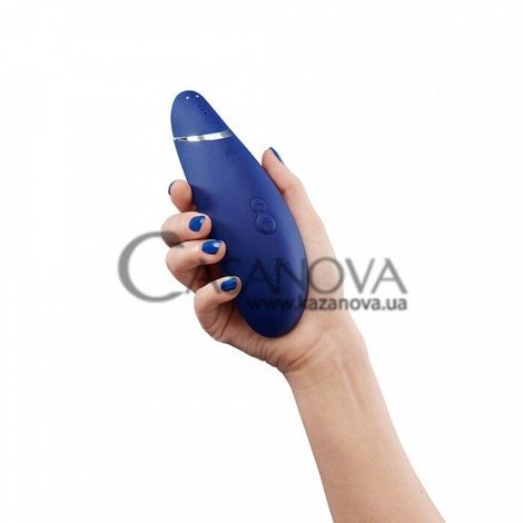 Основне фото Вакуумний кліторальний стимулятор Womanizer Premium синій 15,5 см