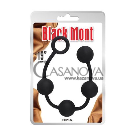 Основне фото Анальні кульки Black Mont Storm Beads L чорні 49 см