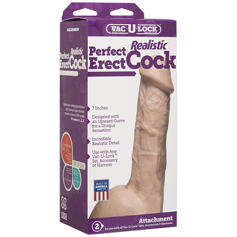 Основное фото Фаллоимитатор Doc Johnson Realistic Perfect Erect Cock телесный 17,8 см