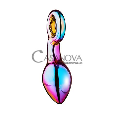 Основне фото Анальний плаг Glamour Glass Chunky Ring Plug різнокольоровий 13 см
