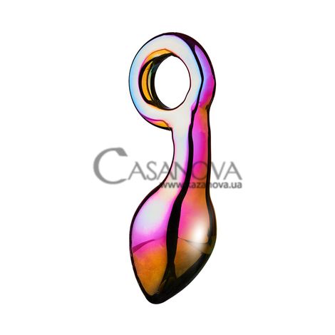 Основне фото Анальний плаг Glamour Glass Chunky Ring Plug різнокольоровий 13 см