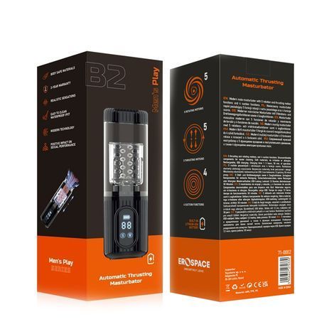 Основне фото Автоматичний мастурбатор Erospace Men's Play Automatic Thrusting Masturbator B2 чорний 29,7 см
