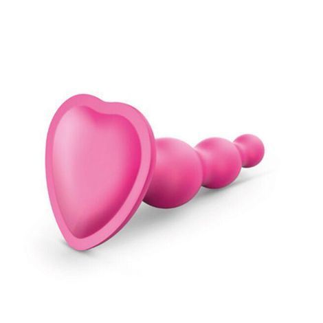 Основне фото Фалоімітатор на присосці Strap-On-Me Plug Beads Framboise Metallic M рожевий 13,8 см