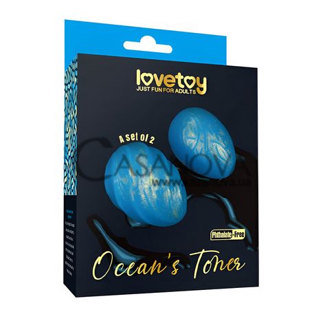 Основне фото Набір вагінальних кульок Lovetoy Ocean's Toner Egg Set LV445002 синій із золотим