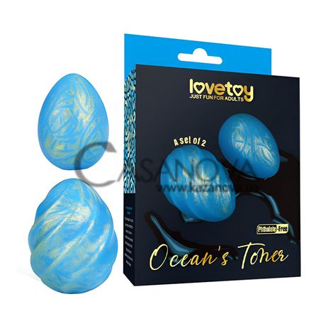 Основне фото Набір вагінальних кульок Lovetoy Ocean's Toner Egg Set LV445002 синій із золотим