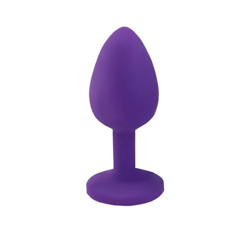Основное фото Силиконовая анальная пробка Crystal Silicone Diamond S фиолетовая с прозрачным кристаллом 7,5 см