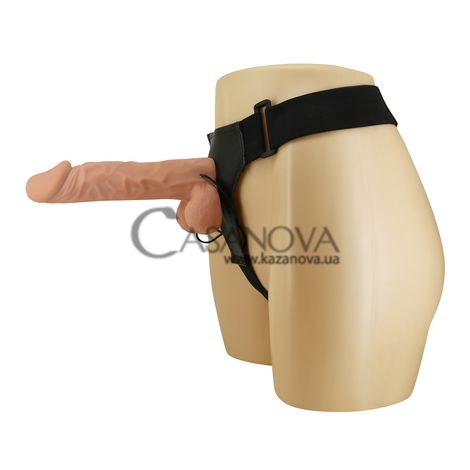 Основне фото Жіночий страпон із вібрацією Lybaile Ultra Passionate Harness Strap On RealDeal 9.4" BW-022084ZR тілесний 24 см