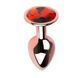 Додаткове фото Анальна пробка EGZO Rose Gold Round Plug M у рожевому золоті з червоним кристалом 8,2 см