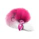 Дополнительное фото Анальная пробка Global Novelties Nixie Metal Butt Plug With Ombre Tail с хвостом розовый 46,1 см