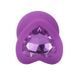 Дополнительное фото Силиконовая анальная пробка EGZO Silicone Violet Heart Plug S фиолетовая с фиолетовым кристаллом 7,1 см