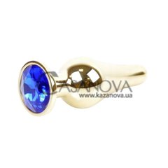 Основне фото Анальна пробка Jewellery Gold Dark Blue Crystal золота 9,5 см