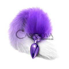 Основное фото Анальная пробка Global Novelties Nixie Metal Butt Plug With Ombre Tail с хвостом фиолетовый 46,1 см