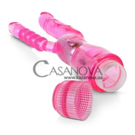 Основное фото Анально-вагинальный вибратор Dual Pleasure Vibe розовый 26,5 см