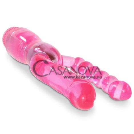 Основне фото Анально-вагінальний вібратор Dual Pleasure Vibe рожевий 26,5 см