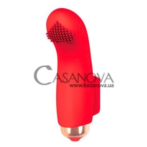 Основное фото Клиторальный вибратор на палец ST-40131-3 красный 7,2 см