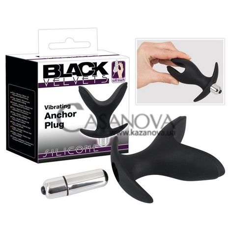 Основне фото Анальний вібростимулятор Black Velvets Vibrating Anchor Plug чорний 10,3 см