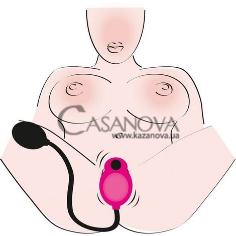 Основне фото Вагінальна помпа з кліторальним вібратором Exciting Vibrating Sucker рожева з чорним