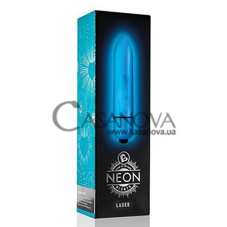 Основне фото Віброкуля Rocks-Off Neon Laser блакитна 8 см