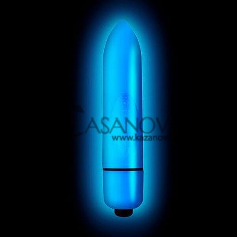 Основное фото Вибропуля Rocks-Off Neon Laser голубая 8 см