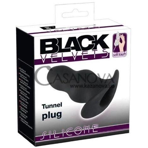 Основное фото Полая анальная пробка Black Velvets Tunnel Plug чёрная 11,2 см