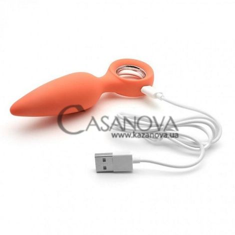 Основное фото Анальная пробка с вибрацией KisToy Orville оранжевая 12,5 см