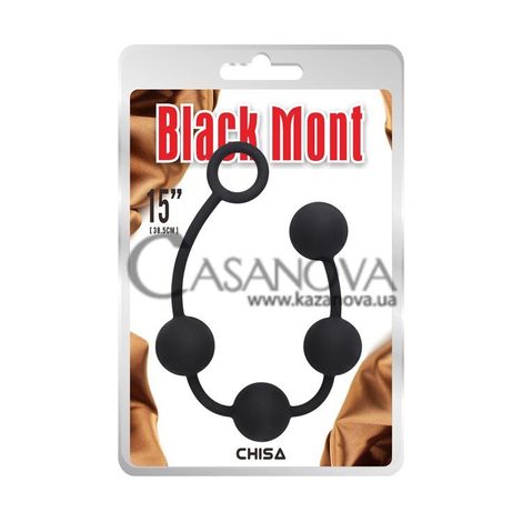 Основное фото Анальные шарики Black Mont Storm Beads M чёрные 38,5 см