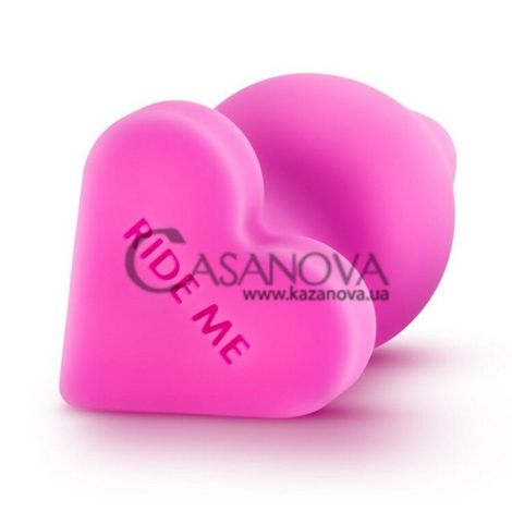 Основное фото Анальная пробка Naughty Candy Heart Ride Me розовая 10,8 см