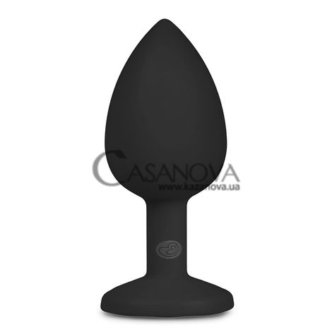 Основное фото Анальная пробка EasyToys Diamond Plug With Crystal чёрная с чёрным камнем 7,5 см