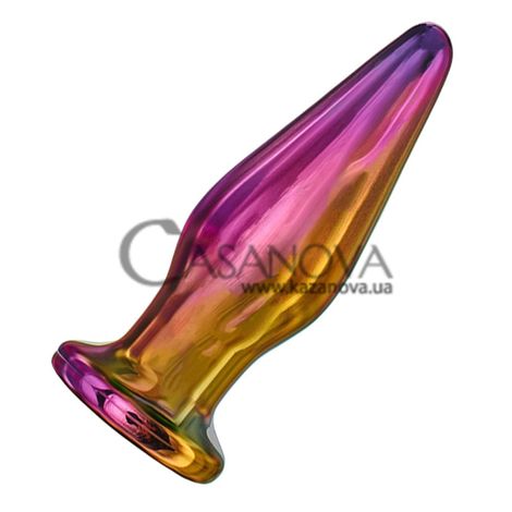 Основне фото Анальна пробка з вібрацією Dream toy Remote Vibe Tapered Plug Glamour Glass кольорова 12,5 см