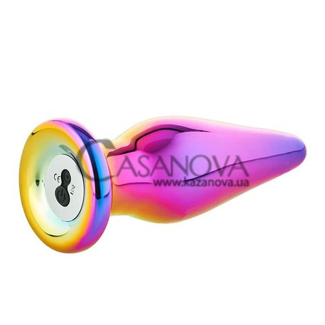Основное фото Анальная пробка с вибрацией Dream toy Remote Vibe Tapered Plug Glamour Glass разноцветная 12,5 см