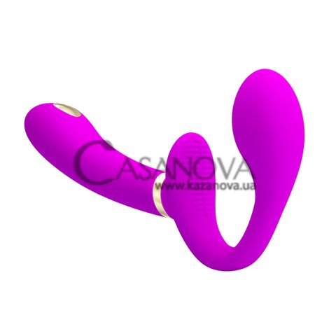 Основное фото Безремневой страпон с электростимуляцией Lybaile Pretty Love Thunderbird фиолетовый 22,5 см