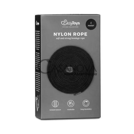 Основне фото Бондажна мотузка EasyToys Nylon Rope чорна 5 м