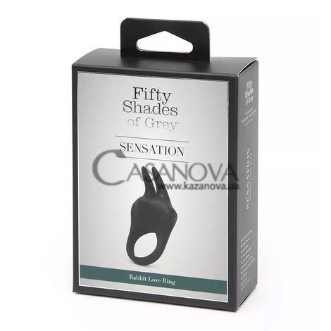 Основне фото Ерекційне кільце Fifty Shades of Grey Sensation Rechargeable Vibrating Rabbit Love Ring чорне 9,3 см