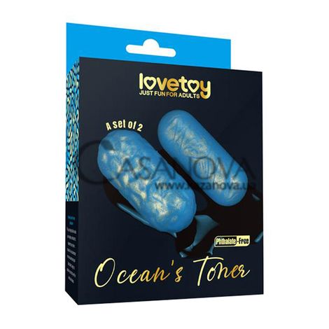 Основне фото Набір вагінальних кульок Lovetoy Ocean's Toner Egg Set LV445003 синій із золотим