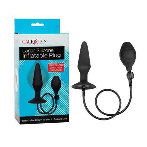 Основное фото Надувная анальная пробка California Exotic Novelties Large Silicone Inflatable Plug чёрная 13,3 см