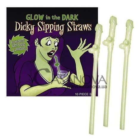 Основное фото Трубочки с пенисом Dicky Sipping Straws фосфорные