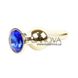 Дополнительное фото Анальная пробка Jewellery Gold Dark Blue Crystal золота 9,5 см