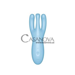 Основное фото Клиторальный смарт вибратор Satisfyer Threesome 4 голубой 14 см