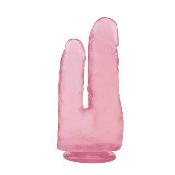 Основне фото Фалоімітатор для подвійного проникнення Chisa Novelties Hi-Rubber 7.9 Inch Dildo рожевий 23 см