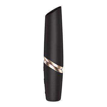 Основне фото Вакуумний вібратор Satisfyer Perfect Kiss чорний із золотим 12 см