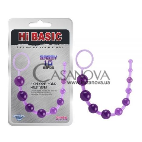 Основное фото Анальная цепочка Hi Basic Sassy 10 Beads фиолетовая 26,3 см