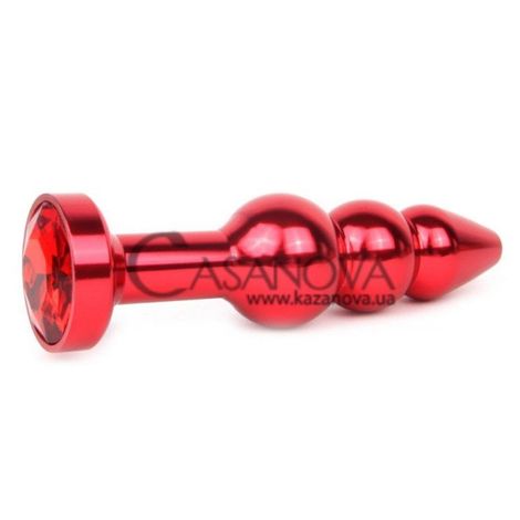 Основное фото Анальная пробка Anal Jewelry Plugs QRED-16 красная с красным кристаллом 11,3 см